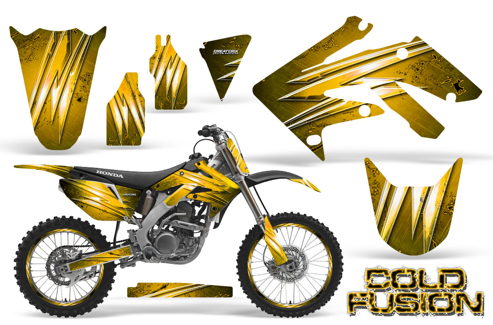 Honda CRF250R 04-09 Graphics Kit Cold Fusion Yellow NP Rims